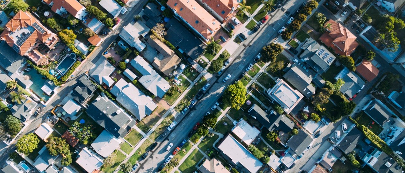 Overhead shot of local community